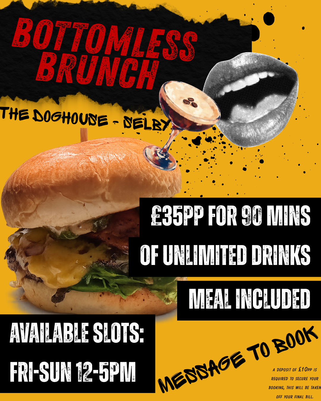 The Doghouse Selby Bottomless Brunch poster