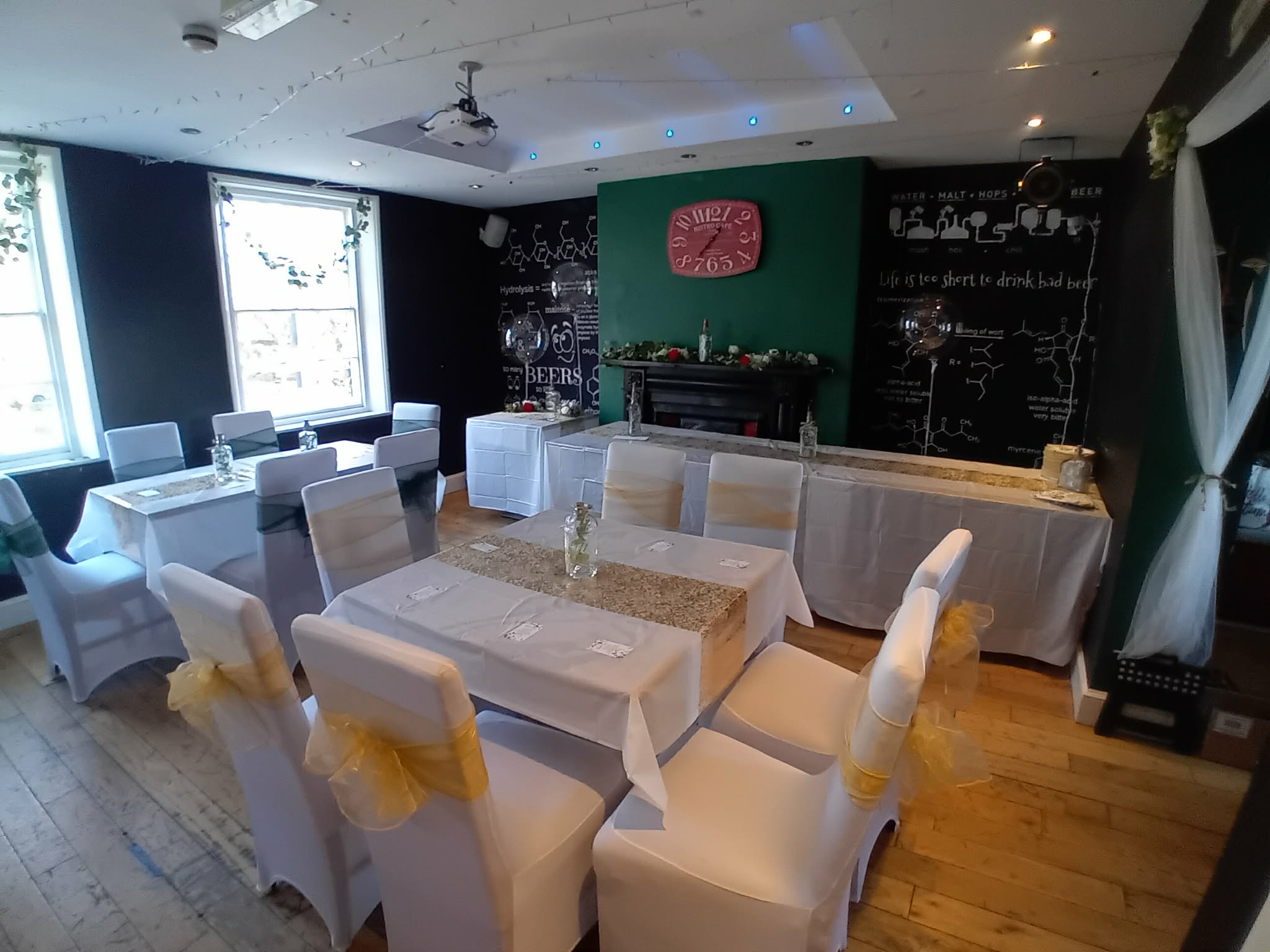The Doghouse Selby upstairs room dressed for a private celebration