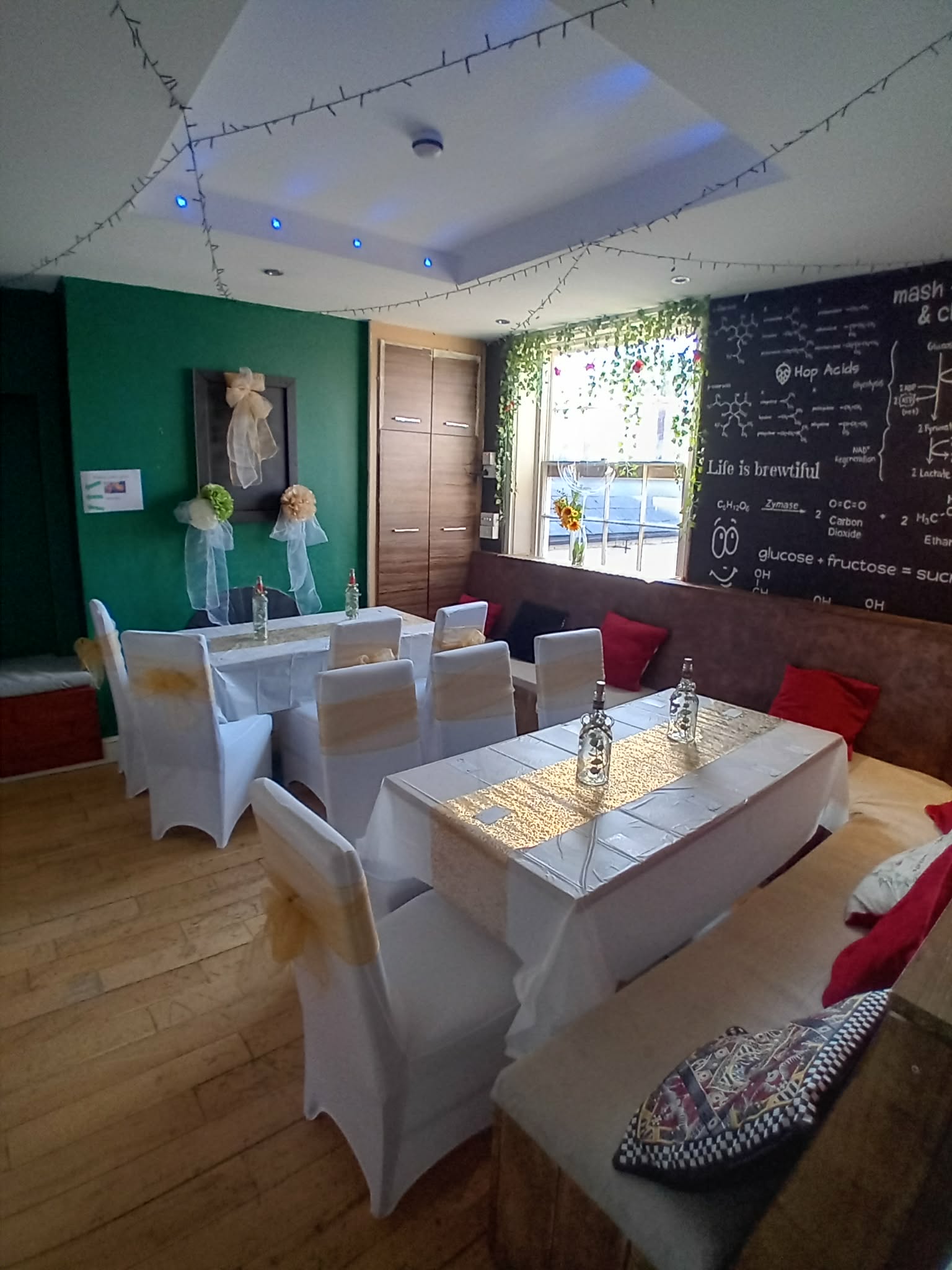Private function room at The Doghouse Selby set for a celebration